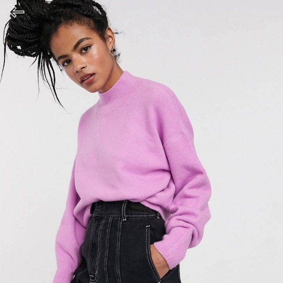 & Other Stories Drop Shoulder Swearer in Violet SOLD OUT ONLINE - Picture 4 of 6